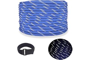 ROSTEEN Polypropylen Seil Paracord 6mm Ropereißfeste Rope Schnur Nylonseil Bootsseil Reepschnur Outdoor Seil Tauwerk Blau ppm Seil für Bootsport, Sport, Camping, Segeln, Angeln, Fischen, Wandern (6mm-50M)