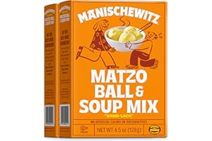 Manischewitz Matzo Ball and Soup Mix, 128g (Pack of 2) | Easy Prep | Kosher for Passover | Nothing Artificial | No MSG | Classic Fluffy Texture