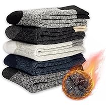 5 Paires Chaussettes Thermiques Homme MOSOTECH - Épaisses, Respirantes, Taille 39-45, Pour L'hiver Et Activités Extérieures