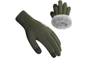 Rahhint Guantes Lana Invierno Termicos para Niños y Niñas 4-15 Años con Punto Pequeños Forro Polar Aislado