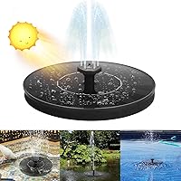 Infankey Solar Springbrunnen für Miniteich 1,4 W Solar Teichpumpe mit 4 Stützstangen und 6 Fontänenstile Solarbrunnen…