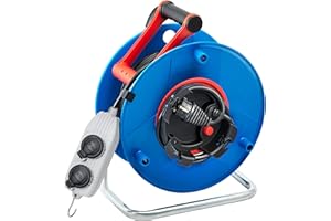 Brennenstuhl 1139941 Enrouleur Électrique Standard 40m de câble H05VV-F 3G1,5, Bleu