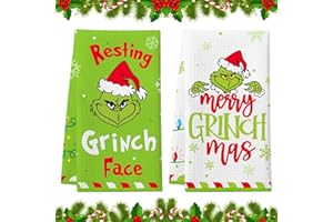 Lets Joy Strofinacci Cucina Natalizi, 2 Pezzi Asciugamani da Cucina Natalizi, Natalizi in Morbida Microfibra, Motivi Natalizi Set di Asciugamani, Decorazione Cucina Bagno 43 x 66 cm (A)