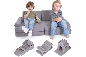 ZICOTO Stylish Nugget Kids Couch for Toddlers - Sturdy Modular Kids Couch That Creates a Comfortable And Fun Seat for Your Baby Girl, Boy to Relax On - Modern Mini Floor Sofa That Fits Nicely with Any Decor