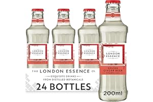 The London Essence Co. Ginger Beer, Premium Cocktail Mixer, 200ml, Pack of 24 bottles, No Artificial Colours Preservatives or flavours, Low Calorie
