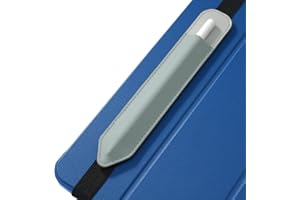 MoKo Estuche para lápices Compatible con el Apple Pencil (Pro y USB-C y 1.ª y 2.ª Gen), Bolsillo elástico Desmontable para lápiz óptico con Banda elástica adherida a la Funda del iPad, Plata Gris