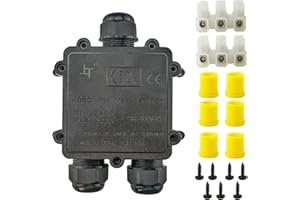 BringLuck2U Caja de derivación IP68, Caja de distribución de 3 vías, resistente al agua, caja de distribución eléctrica exterior, caja de distribución para cable, diámetro del cable 4 mm a 14 mm