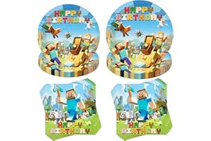 Jiahuade 40 Stück Partygeschirr Set,Kindergeburtstag Geschirr Set,Partygeschirr Geburtstag,Kindergeburtstag Geschirr Set,Mit Teller Servietten,für Gebutstag Party Mädchen Junge