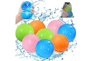 BOPICOKOK Globos de agua reutilizables, Globos de Agua Llenado Rapido, Juegos de Agua, Juguetes de Verano Aptos para Exteriores, Playa y Fiestas Acuáticas, Juguetes piscina para Niños y Adultos(8 piezas)