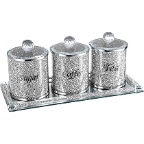 BTSKY Glas-Aufbewahrungsbehälter Mit Zerkleinertem Diamant-Look – Für Küche & Deko, 11x10 Cm