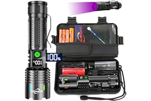 WOWNIGHT Torches LED Super Bright Rechargeable, Flashlight 500000 Lumens XHM88 Torches Battery Powered, Led Torch Rechargeable, Powerful Torch Flash Light for Dog Walking Hiking Camping Emergency Gift