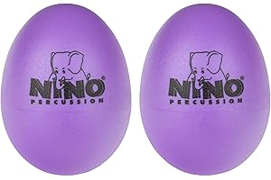 Nino Percussion Egg Shaker Paar – 2 Rasseleier für Kinder ab 3 Jahren – Musikinstrument – Geschenkidee - Kunststoff, Lila (NINO540AU-2)