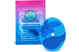 FixTape atmungsaktives Sensor-Tape für Freestyle Libre 1 & 2 Glukose-Sensor I selbstklebendes Patch mit hohem Trage-Komfort hypoallergen hautfreundlich wasserfest I 7 Stk (Camo Blau)