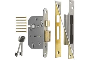 WHITE HINGE ERA 5 Lever Viscount Sashbolt Mortice Lock - 3" Reversible Backset with Chrome/Brass Finish