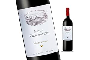 FUNFEST Etiqueta Botella de Vino Burdeos del Anuncio de Embarazo - Futuro Abuelo - Anuncio Futuro Nacimiento