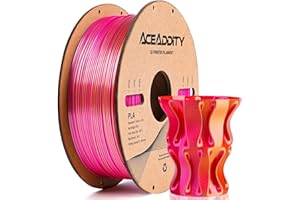 Aceaddity Silk Magic PLA Filament pour imprimante 3D, co-extrusion bicolore 1,75 mm, filament PLA pour impression 3D, PLA coextrudé en soie brillante, 1 kg/2,2 lb (Or-Rose Rouge)