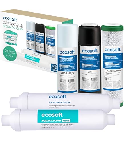 Ecosoft Set Ricambi Meccanici 3 Fasi Per Osmosi Inversa – Prefiltri Sedimenti Da 10” – Sottolavello