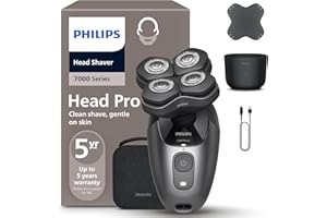 Philips Head Shaver Pro 7000 Series - Rasoir pour la tête pour hommes et femmes, tête flexible à 360° et lames ComfortCut pour un rasage efficace tout en douceur pour la peau, modèle HS7980/15