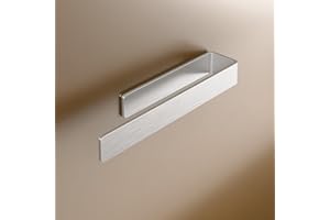 LIEBHEIM Wieszak na ręczniki bez wiercenia – taśma klejąca TESA i bardzo duża powierzchnia klejąca – aluminiowy wieszak na ręczniki do klejenia (szczotkowane aluminium, 22 cm)