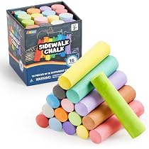24 Craies De Trottoir Lavables JOYIN - Jumbo Non Toxiques - 6 Couleurs - Jeu Extérieur Pour Enfants