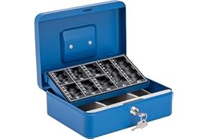 BURG-WÄCHTER Sterling CB03GBBL 10" GBP Cash Box with GBP Coin Tray, Blue