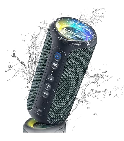 Qiopertar Haut - Parleur Bluetooth Solaire Portable, Haut - Parleur Extérieur Sans Fil Avec