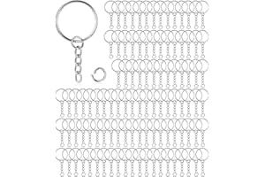 Bixury Anelli Portachiavi Anelli,100 Pezzi 25 mm Set di Anelli Portachiavi fai da te Portachiavi Anelli Cerchio con Catenella Split per Artigianato Chiavi Ciondoli Creazione di Gioielli Argento