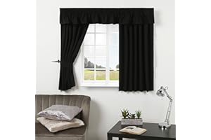 Trend Furnishings Caravan Curtains Black Perfect for Caravan Motorhome Campervans (44" Width x 38" Drop)
