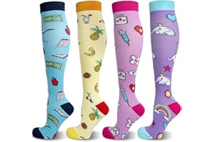 LEOSTEP Kompressionsstrümpfe für Damen und Herren (4 Paar) Stützstrümpfe Kompressionssocken Compression Socks für Sport, Flug, Laufen, Reisen, Schwangerschaft Krankenschwestern 20-30 mmHg