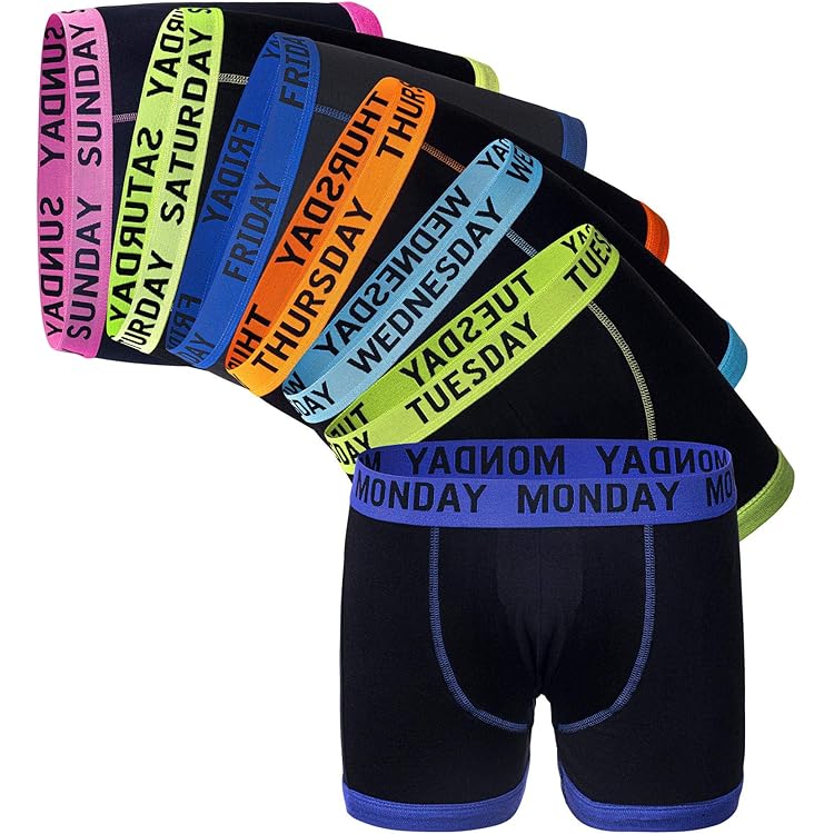 clicktostyle 7 Days Mens Boxer Shorts Monday to Sunday Weekdays