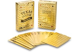 GOODS+GADGETS Pokerkarten - langlebige Spielkarten aus PVC Kunststoff, Poker Karten wasserfest, Knickfest (Gold)