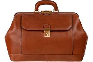 Time Resistance Sac de Médecin en Cuir – Sac à Poignée Supérieure – Mallette Médicale – Sac Gladstone