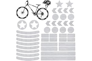 Peevisap 42 piezas pegatinas para bicicletas,pegatinas bicicleta,pegatinas casco moto,pegatinas reflectantes,adhesivos reflectantes anticolisión,Adecuado para bicicletas, cascos, coches, de color plat