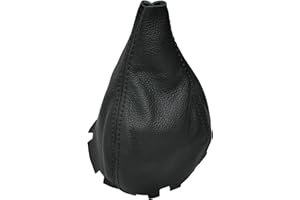 AERZETIX - C60305 - Soufflet de levier de vitesse en cuir véritable - compatible avec Mercedes-Benz Classe A W169 2004-2012 - avec surpiqûres noires - pour boîte de vitesse manuelle