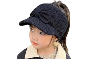 Eohak Children's Knitted Hat Women's Autumn and Winter Empty Top Peaked Cap Girls Versatile Baseball Cap Sports Outdoor Thickened Warm Hat