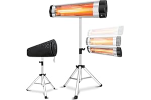 KESSER® Radiateur Infrarouge, Chauffage Radiant, Trépied Télescopique Réglable en Hauteur, Chauffage Radiant pour Table à langer, 2500W