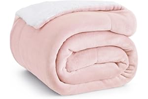 BEDSURE Przytulny koc - ciepły koc wełniany i koc na sofę, puszysty koc na sofę, gruby koc na kanapę, koc polarowy, puszysty koc na kanapę, różowy, 150 x 200 cm, XL