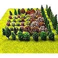 MOMOONNON 70pcs Mini Model Trees Mixed Miniature Trees Model Train Scenery Artificial Wargame Trees Model Railroad Scenery Diorama Supplies for DIY Scenery Landscape