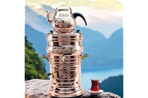 Tubibu Samovar Théière en cuivre véritable faite à la main (cuivre, taille M)