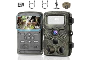 YOVOCA Fototrappola 2.7K HD, 58MP Fototrappola Infrarossi Invisibili 32GB Fotocamera Caccia per Animali Movimento Attivato Foto Trappola di Sorveglianza Impermeabile 120° Ampia Visuale Infrarossi Invisibili