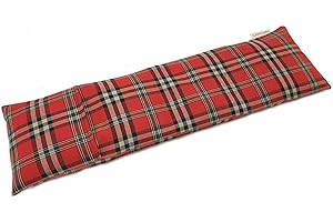 CARREDANA Saco térmico cervical de semillas de trigo y lavanda con funda lavable 50x16cm (Escoces)