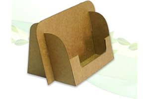 thefoldstands 5 faltbare Visitenkartenständer nature-eco Design ökologische Aufsteller für Visitenkarten 9,0 x 5,5 cm horizontal Vistenkartenhalter recycleten Karton kurz-bis mittelfristiger Einsatz