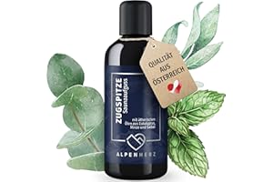 Alpenherz Saunaaufguss - 100% naturrein - 100ml mit ätherische Öle aus Eukalyptusöl, Minzöl & Salbeiöl Saunadüfte Aufgussmittel Saunaöl Sauna Zubehör Saunaduft Aufguss Geschenkset