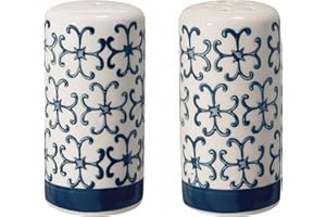 BLOOMINGVILLE Juego de Salero y Pimentero Kristina - pequeños ø 3,5 H 7 cm, Rojo Azul Verde, Cerámica