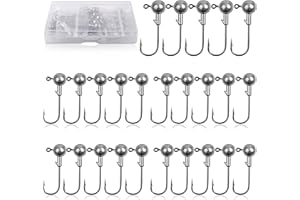 SHADDOCK Jigköpfe Angelhaken Set 30stk Gummifische Angeln Jighaken Bleikopf Haken Angelhaken Jighaken mit Round Jighead für Gummifische zum Raubfischangeln, Bleikopf-Angelhaken