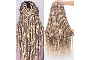 Leeven 6 opakowań 22 cali wstępnie skręcona pasja Twist Hair ombre kolor syntetyczny czeski szydełkowe 15 pasków/opakowanie Wstępnie skręcone fali wodnej pasja Twists szydełkowe przedłużenie włosów dla kobiet T27613#