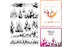 ORIGACH Irregular Flame Pattern Clear Stamp for Card Making Fire Flame Silicone Transparent Stamps for DIY Scrapbooking Journaling Photo Album Crafts Suppplies