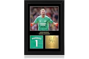 Win FC Aaron Ramsdale A4 Framed Photo Display - Reproduced Digital Signature - Gift For Football Fans