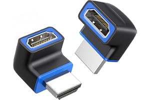Cable Matters 2-Pack Vinklad HDMI 2.1-Adapter, 270° | 48 Gbps, 8K@60Hz, 4K@240Hz och HDR; HDMI hane till hona