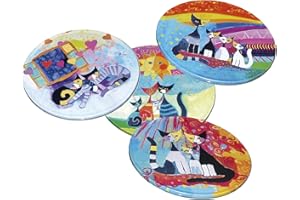 Fridolin Rosina Wachtmeister - Posavasos (4 Unidades, Caja metálica), diseño de Gatos